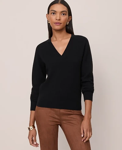 Ann Taylor Cashmere V-Neck Sweater Women's