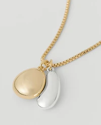Ann Taylor Mixed Metal Double Pendant Necklace Goldtone Women's