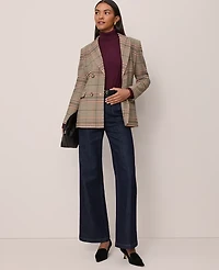 Ann Taylor Petite Ribbed Turtleneck Sweater Poised Plum Women's