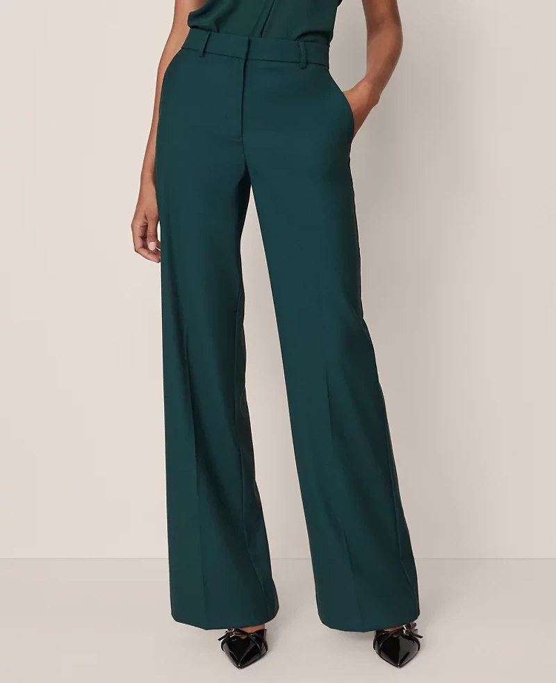 Ann Taylor The Petite Wide-Leg Pant Pine Grove Women's