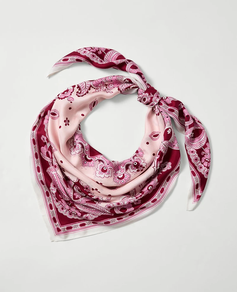 Ann Taylor Silk Scarf Poised Plum Women's