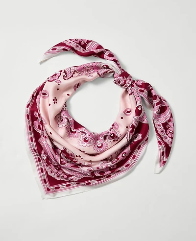 Ann Taylor Silk Scarf Poised Plum Women's