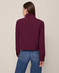 Ann Taylor Moto Bomber Jacket Size Small Poised Plum Women's