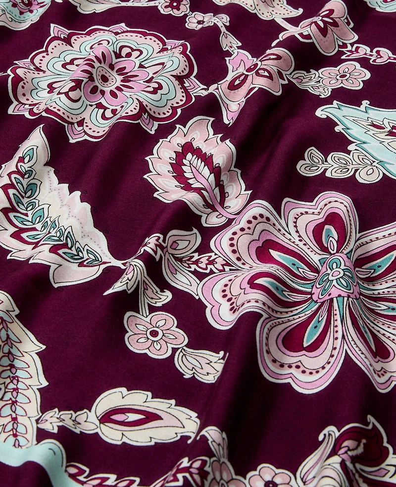 Ann Taylor Paisley Silk Scarf Poised Plum Women's