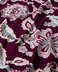 Ann Taylor Paisley Silk Scarf Poised Plum Women's