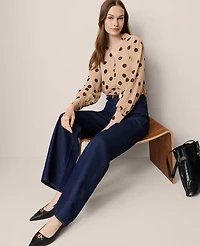 Ann Taylor The Petite Wide-Leg Jean Classic Rinse Wash Women's