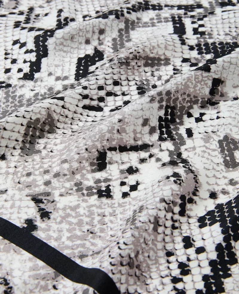 Ann Taylor Snake Print Triangle Silk Scarf Winter White Women's