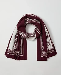 Ann Taylor Paisley Wrap Poncho Poised Plum Women's