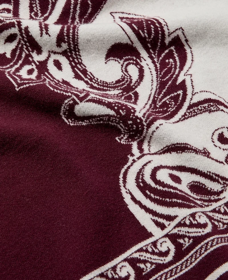 Ann Taylor Paisley Wrap Poncho Poised Plum Women's
