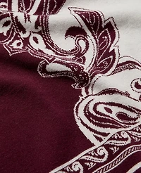 Ann Taylor Paisley Wrap Poncho Poised Plum Women's