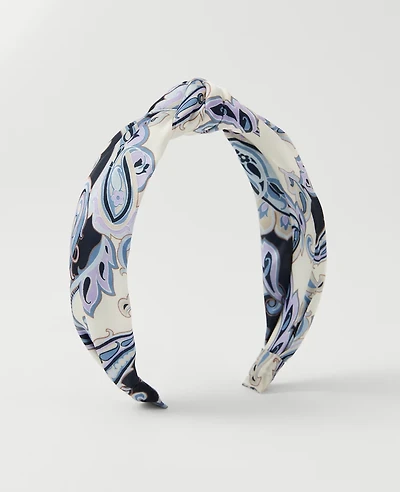 Ann Taylor Paisley Knotted Headband Winter White Women's