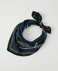 Ann Taylor Silk Chain Link Print Little Scarf Moonlit Backdrop Women's