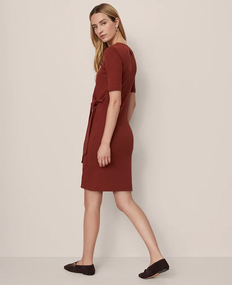 Ann Taylor Weekend Collection Tie Waist Shift Dress Smoked Paprika Women's