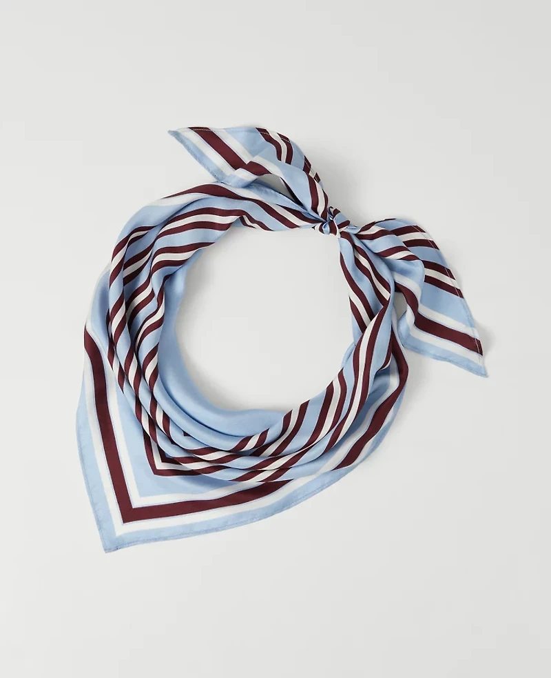 Ann Taylor Striped Triangle Silk Scarf Cool Cascades Women's