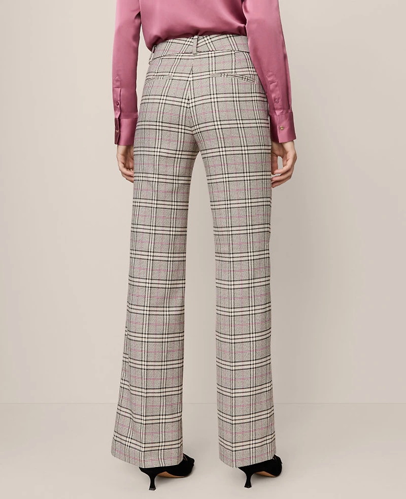 Ann Taylor The Petite Jayne Trouser Pant Plaid Pale Sandalwood Women's