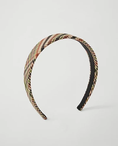 Ann Taylor Plaid Headband Pure Chocolate Women's