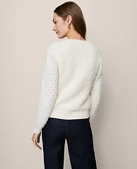 Ann Taylor Tweed Cardigan Winter White Women's
