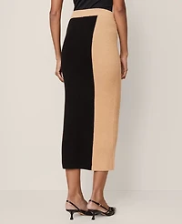 Ann Taylor Colorblock Ribbed Pencil Skirt Camel Multi Women's