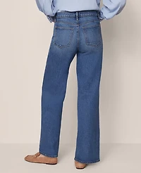 Ann Taylor The Petite Wide-Leg Jean Medium Faded Wash Women's