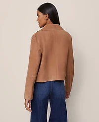 Ann Taylor Suede Collared Jacket Toasty Camel Women's