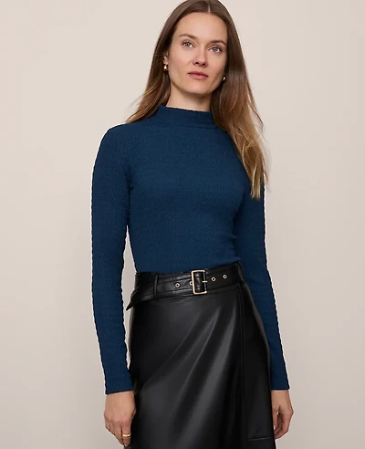 Ann Taylor Petite Knit Mock Neck Top Women's