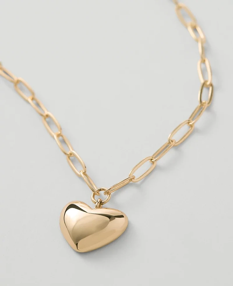 Ann Taylor Metal Heart Pendant Necklace Women's