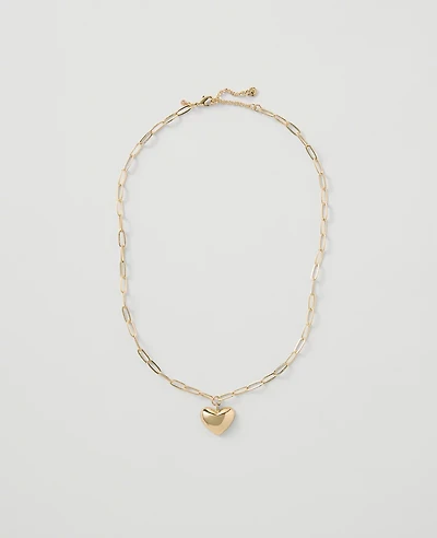 Ann Taylor Metal Heart Pendant Necklace Women's
