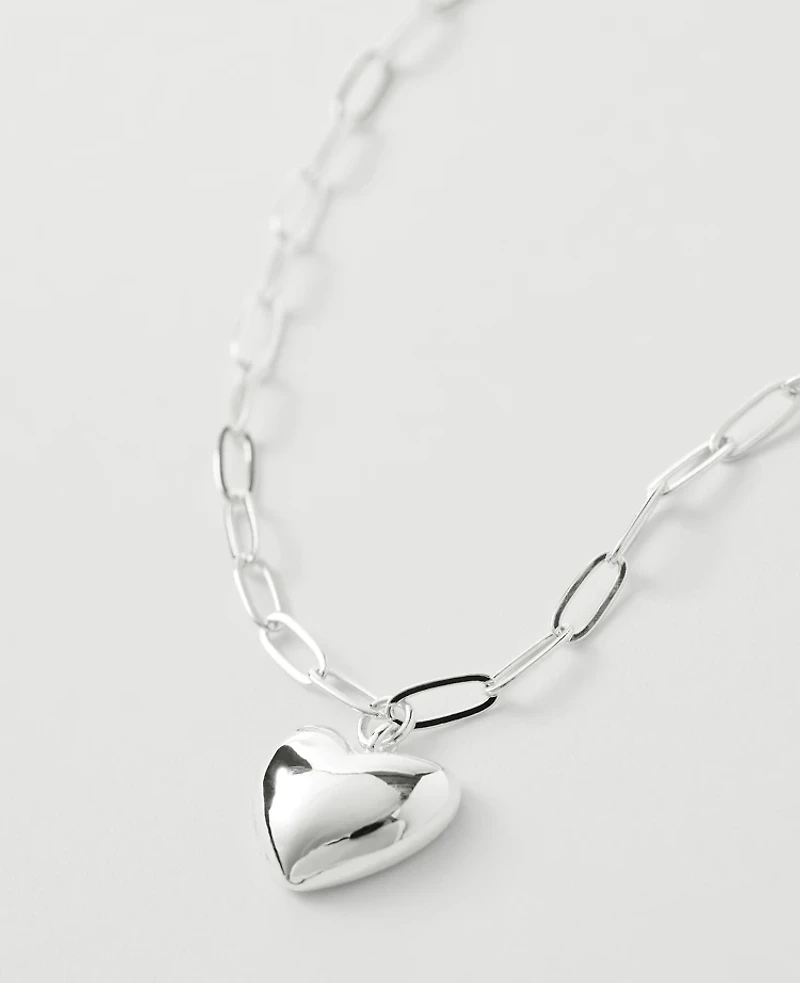 Ann Taylor Metal Heart Pendant Necklace Women's