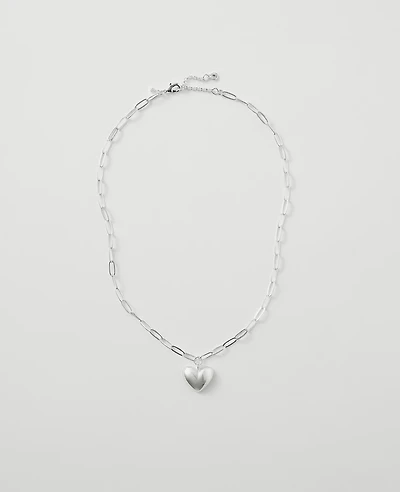 Ann Taylor Metal Heart Pendant Necklace Women's