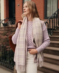 Ann Taylor Petite Weekend Collection Popcorn-Stitch Cable Sweater Lavender Frost Women's