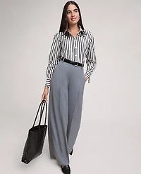 Ann Taylor The Petite Modern Wide Leg Trouser Medium Heather Grey Women's