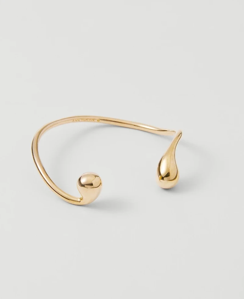 Ann Taylor Swirl Metal Cuff Bracelet Goldtone Women's