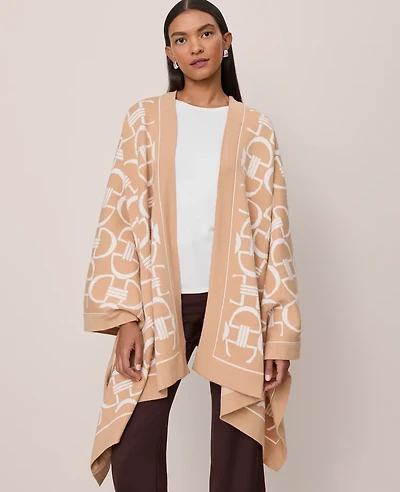 Ann Taylor Wrap Poncho Cafe Au Lait Women's