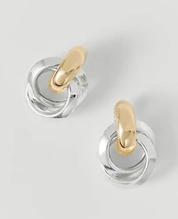 Ann Taylor Mixed Metal Drop Earrings Silvertone Women's