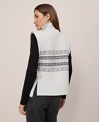 Ann Taylor Fair Isle Dickie Sweater Vest Winter White Women's