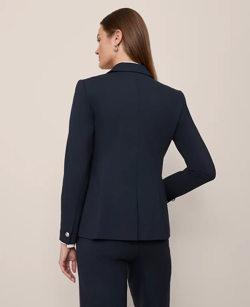 Ann Taylor The Petite Notched One-Button Blazer Ponte Women's