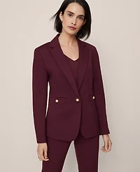 Ann Taylor The Petite Notched One-Button Blazer Ponte Women's