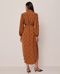 Ann Taylor Belted Midi Shirtdress Spiced Cider Women's