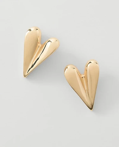 Ann Taylor Metal Heart Earrings Women's