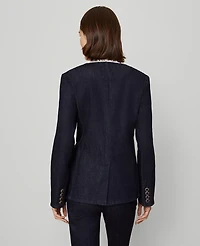 Ann Taylor Petite Denim Split Hem Jacket Classic Rinse Wash Women's