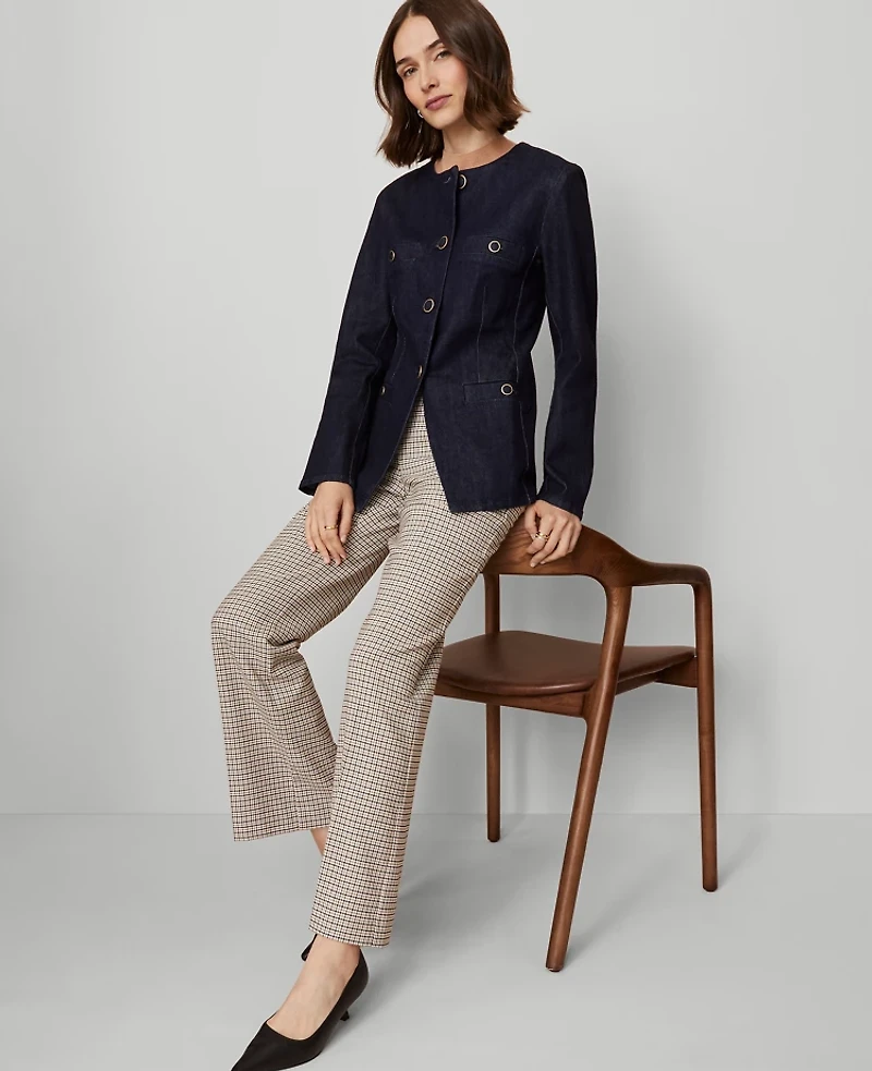 Ann Taylor Petite Denim Split Hem Jacket Classic Rinse Wash Women's