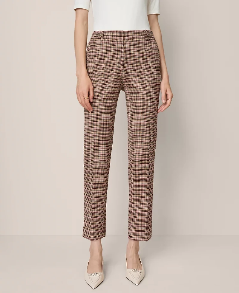 Ann Taylor The Petite Eva Ankle Pant Houndstooth Stallion Brown Women's