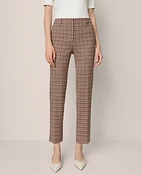 Ann Taylor The Petite Eva Ankle Pant Houndstooth Stallion Brown Women's