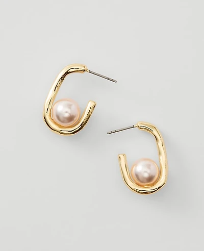 Ann Taylor Pearlized Drop Earrings Goldtone Women's