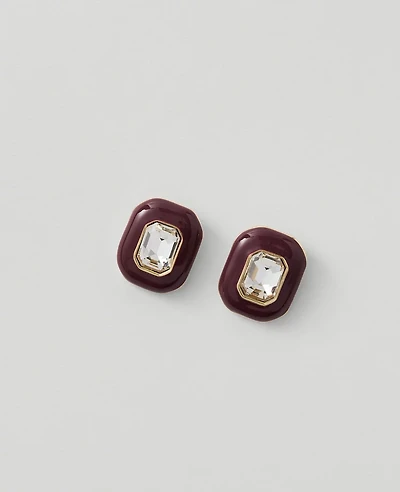 Ann Taylor Crystal Stud Earrings Poised Plum Women's