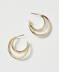 Ann Taylor Double Hoop Earrings Goldtone Women's