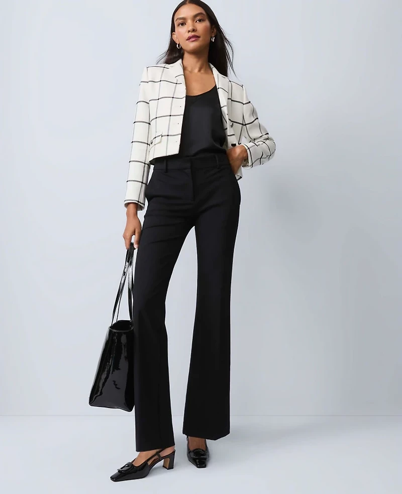 Ann Taylor The Military Blazer Jacket Windowpane Winter White Women's