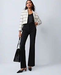 Ann Taylor The Military Blazer Jacket Windowpane Winter White Women's