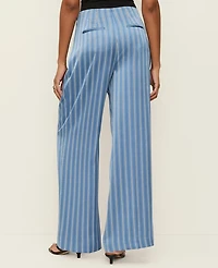 Ann Taylor The Pleated Satin Wide-Leg Pant Muted Sky Women's