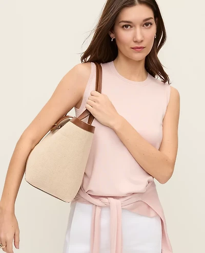 Ann Taylor Pointelle Trim Sweater Shell Top Women's